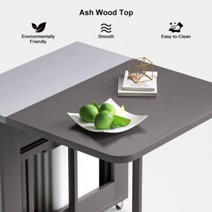 HMR - Dining Set 13"-59" Modern Rectangle Folding Wood Dining Table with 4 Chairs
