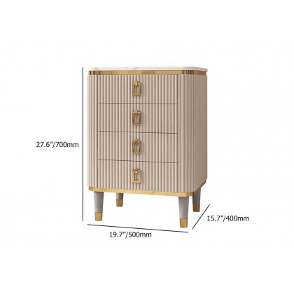 HMR - 4-Drawer Basso-Relievo Chest in Off-White, Medium