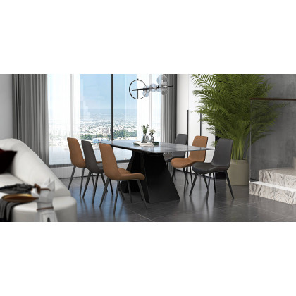 HMR Bubi Modern Linear Kitchen Island Light with Glass Globe Shade - Black, 7-Light