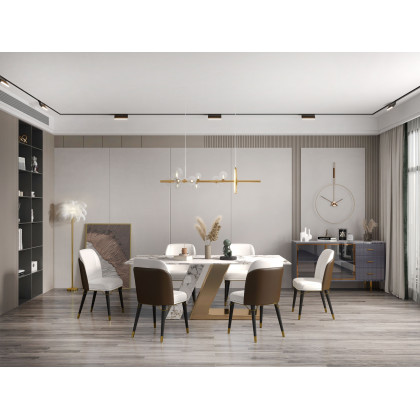 HMR Bubi Modern Linear Kitchen Island Light with Glass Globe Shade - Gold, 10-Light