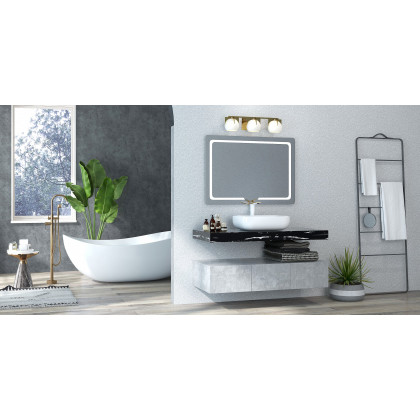 HMR - Gray & Gold Hourglass-Shape End Table with Sintered Stone Top & Stainless Steel Base