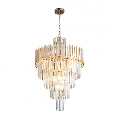 HMR - Tierizo Modern Tapered Tiered Crystal Chandelier 18-Light in Gold