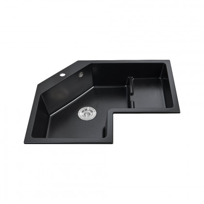 HMR - 32" Modern Drop In Corner Kitchen Sink Single Bowl Quartz Irregular