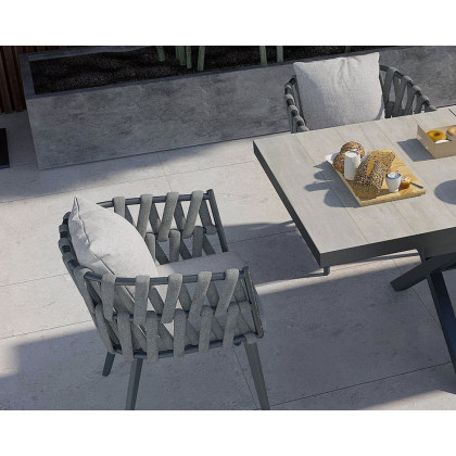 HMR - Hand Woven Rope Outdoor Patio Dining Chair with Cushions (Set of 2)