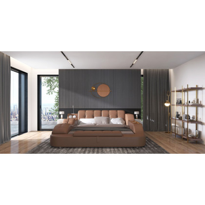 HMR - Modern Oval Geometric Metal Wall Decor Art Brown Metal Hanging Accents For Living Room
