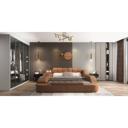 HMR - Modern Oval Geometric Metal Wall Decor Art Brown Metal Hanging Accents For Living Room
