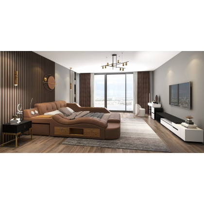 HMR - Modern Oval Geometric Metal Wall Decor Art Brown Metal Hanging Accents For Living Room
