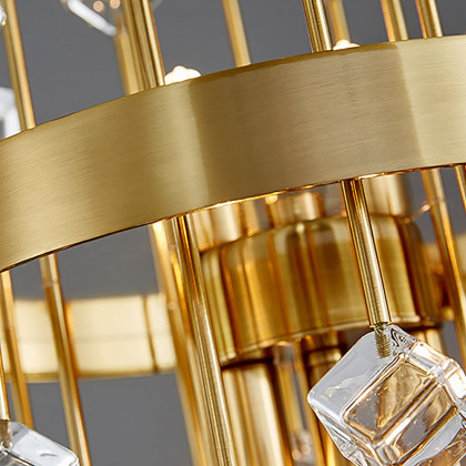 HMR - Disdal Light Luxury Crystal Wall Light with Gold Back Plate for Entryway