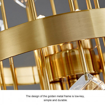 HMR - Disdal Light Luxury Crystal Wall Light with Gold Back Plate for Entryway