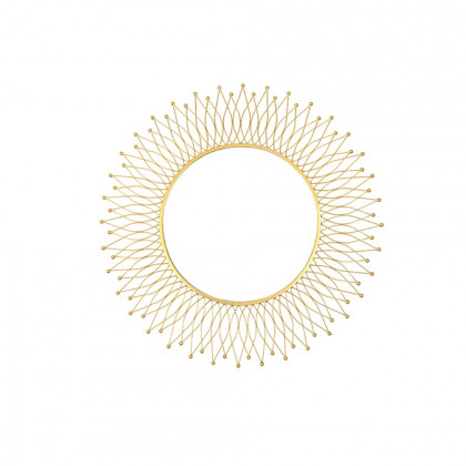 HMR - Modern & Luxury Round Gold Sun Metal Wall Mirror Decorative Art