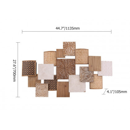 HMR - Japandi Wood Wall Decor Hanging Carved Home Bamboo Wall Art for Living Room