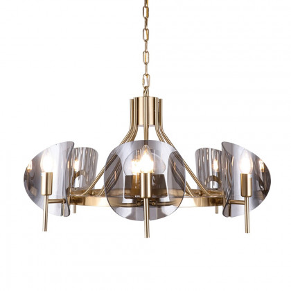 HMR - Modern Wagon Wheel 6-Light Chandelier Acrylic and Steel Frame