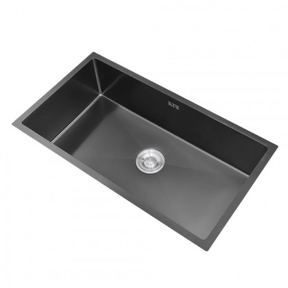 HMR 30" Stainless Steel Kitchen Sink Rectangular Single Bowl - Black