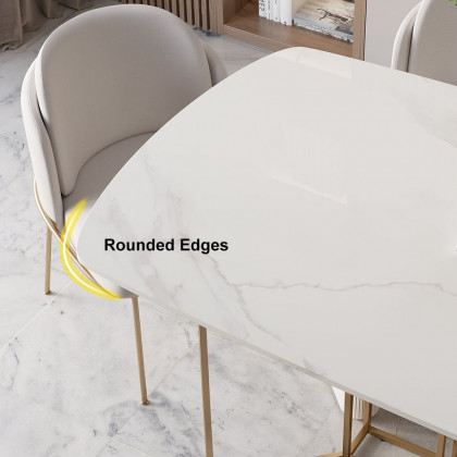 HMR - 70.9" Modern Style Rectangle Sintered Stone Dining Table Seats 6-8 People