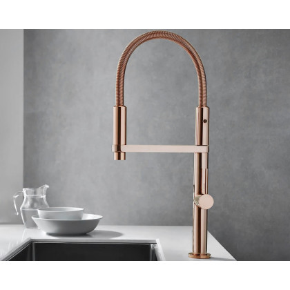 HMR - Single Hole High Arc Magnetic Kitchen Faucet Dual-function Spray