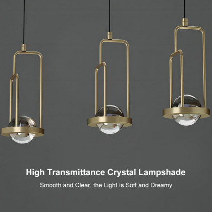 HMR - 5-Light Kitchen Island light Crystal Linear Pendant Light in Gold