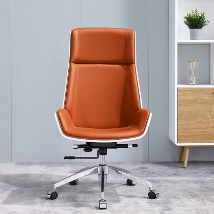 HMR - 2-Pieces Concise Modern White Office Desk and Adjustable Chair