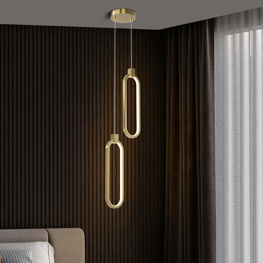 HMR - 2-Light Pendant Light Geometrical Shape Ceiling Light Adjustable Height
