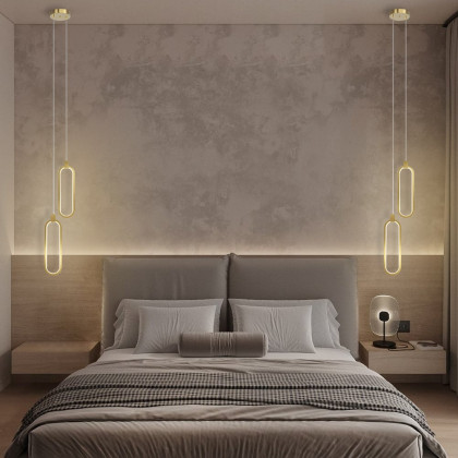 HMR - 2-Light Pendant Light Geometrical Shape Ceiling Light Adjustable Height