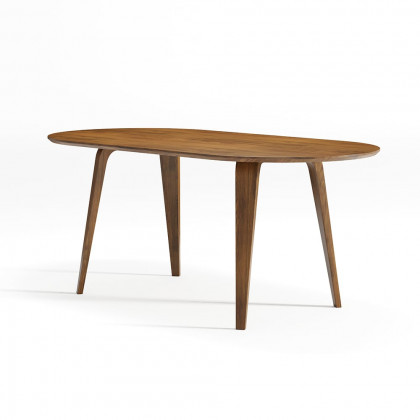 HMR - 63" Mid-Century Modern Oval Wood Dining Table Seats 6 People