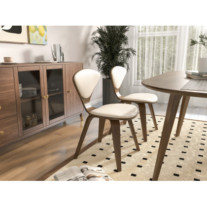 HMR - 63" Mid-Century Modern Oval Wood Dining Table Seats 6 People
