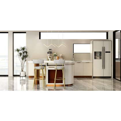 HMR - Minimalist Gold LED Island Light Fixture 2-Light Geometric Kitchen Pendant Light