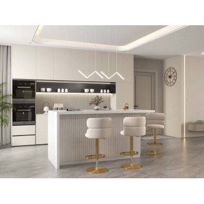 HMR - Minimalist Gold LED Island Light Fixture 2-Light Geometric Kitchen Pendant Light