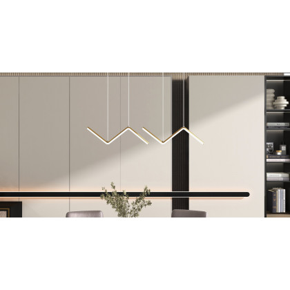 HMR - Minimalist Gold LED Island Light Fixture 2-Light Geometric Kitchen Pendant Light