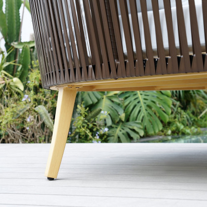 HMR - Modern Style Rattan & Metal Outdoor Patio Daybed with Cushion Pillow