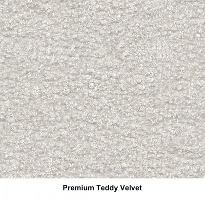 HMR - 82" Modern White Teddy Velvet 3 Seaters Curved Sofa for Living Room