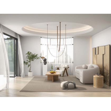 HMR - 82" Modern White Teddy Velvet 3 Seaters Curved Sofa for Living Room