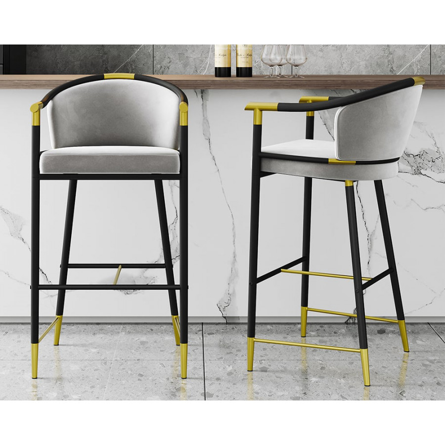 HMR - Craines Series Modern Velvet Upholstered Bar Stools