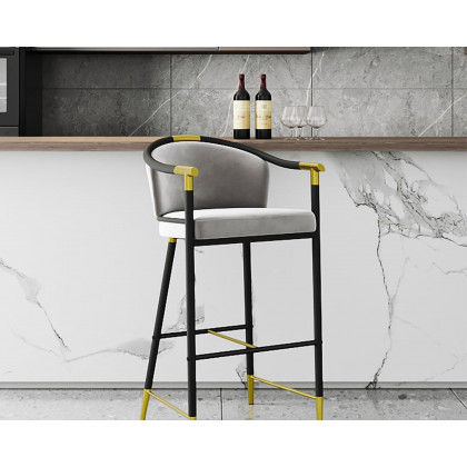 HMR - Craines Series Modern Velvet Upholstered Bar Stools