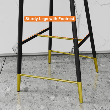 HMR - Craines Series Modern Velvet Upholstered Bar Stools