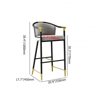 HMR - Craines Series Modern Velvet Upholstered Bar Stools