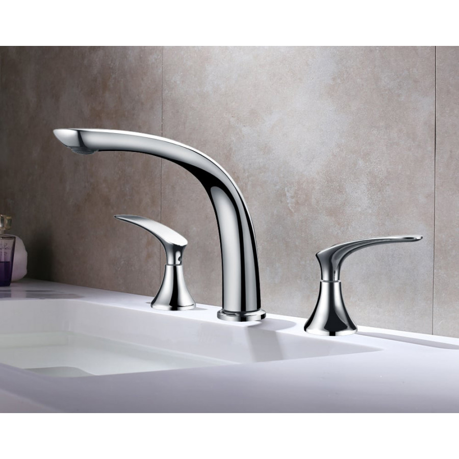 HMR - Aerated Spout Widespread Bathroom Sink Faucet Solid Brass