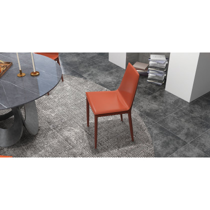HMR - 51.2" Modern Style Round Sintered Stone Dining Table Seats 4-6 People