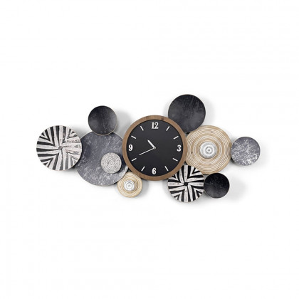 HMR - Modern Multi-Round Mute Wall Clock Metal Hanging Home Art