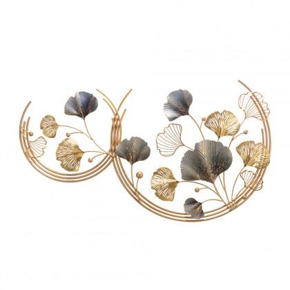 HMR - 3D Hollow-out Ginkgo Leaves Home Wall Art Decor in Gold and Gray