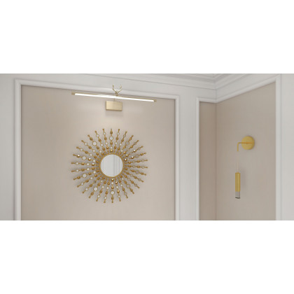 HMR - 27.6" Glam Metal Round Gold Wall Mirror Sun Shine Home Decor for Living Room