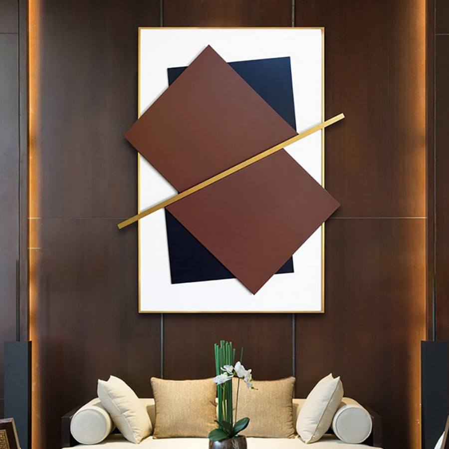 HMR - Modern Light Luxury Geometric Abstract Patterns Hanging Metal Wall Decor