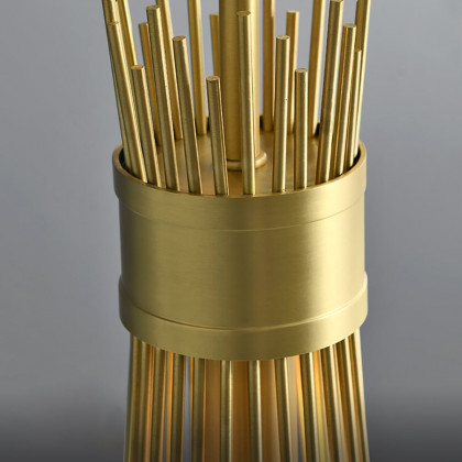HMR - Jella Modern 1-Light Wheat-Straw Pendant Light with Adjustable Cable in Brass