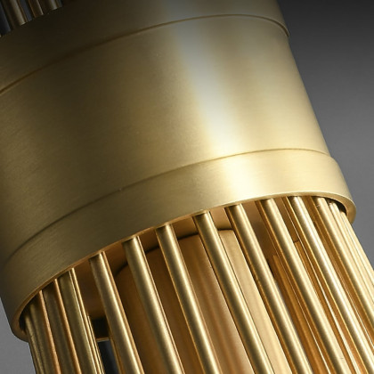 HMR - Jella Modern 1-Light Wheat-Straw Pendant Light with Adjustable Cable in Brass