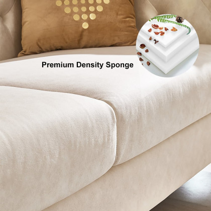 HMR - Taree Set of 2 86.6" Modern White Leath-aire Upholstered Sofa & Chair Living Room