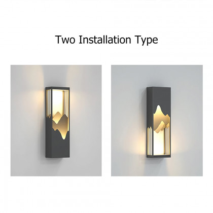 HMR - 26" Modern Flush Mounted LED Outdoor Lighting Wall Sconces Layered Cuboid