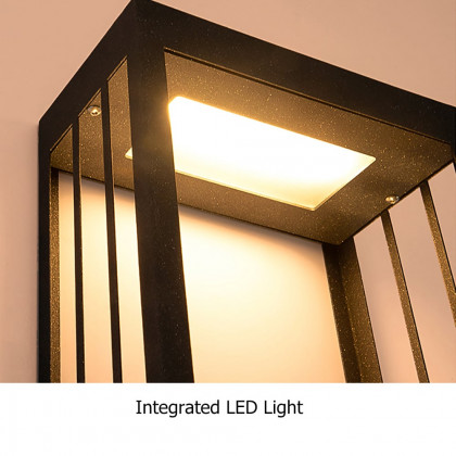 HMR - 26" Modern Flush Mounted LED Outdoor Lighting Wall Sconces Layered Cuboid