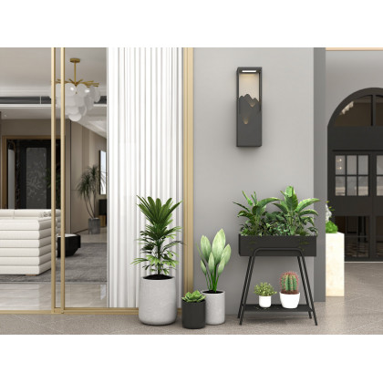 HMR - 26" Modern Flush Mounted LED Outdoor Lighting Wall Sconces Layered Cuboid