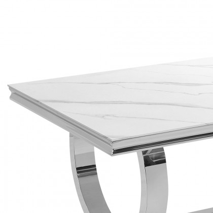 HMR - 78.7" Affordable Luxury Rectangle Sintered Stone Dining Table Seats 6-8 People