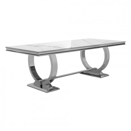 HMR - 78.7" Affordable Luxury Rectangle Sintered Stone Dining Table Seats 6-8 People