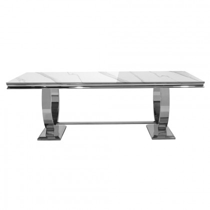 HMR - 78.7" Affordable Luxury Rectangle Sintered Stone Dining Table Seats 6-8 People